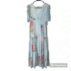 Starlite blue SO long dress NWT MEDIUM